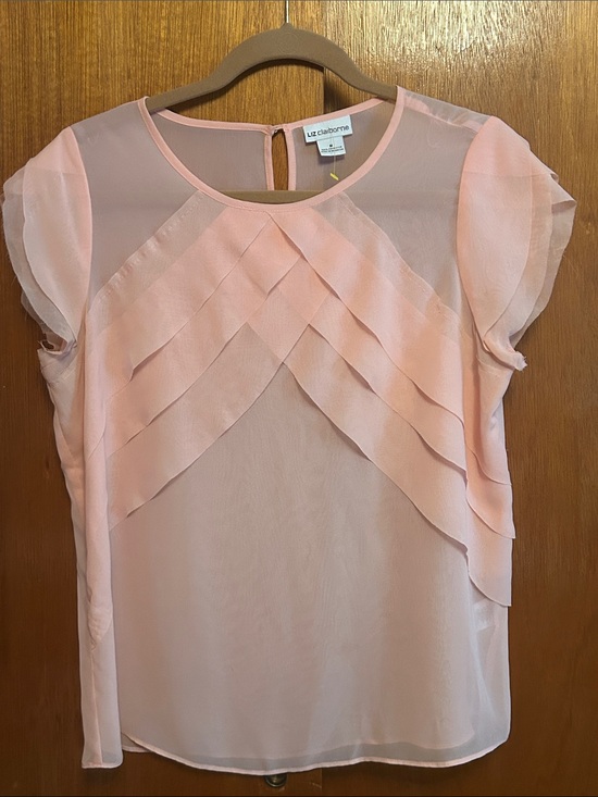 Liz Claiborne Tops - Liz Claiborne Soft Pink Layered Chiffon Blouse